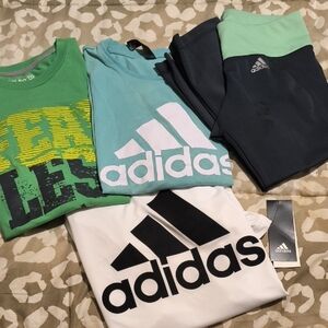 Adidas T-Shirts and Leggings Set